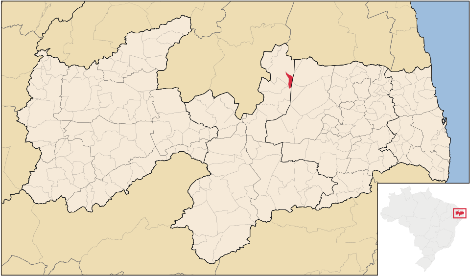 Mapa de localização de Baraúna em PB