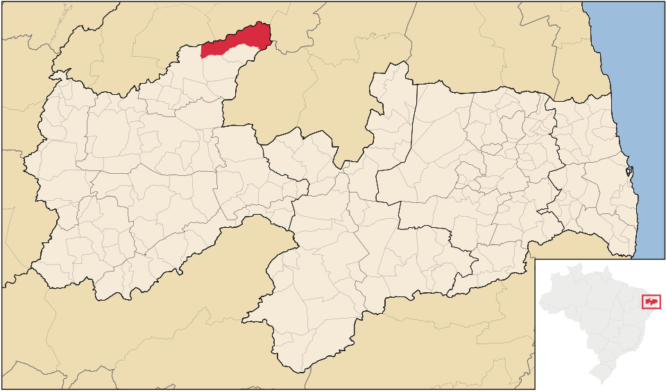 Mapa de localização de Belém do Brejo do Cruz em PB