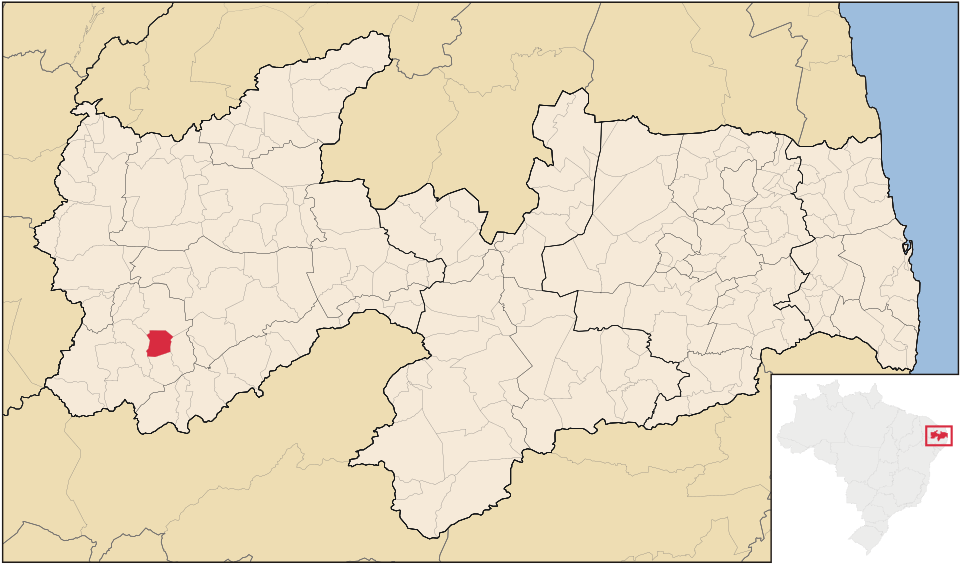 Mapa de localização de Boa Ventura em PB