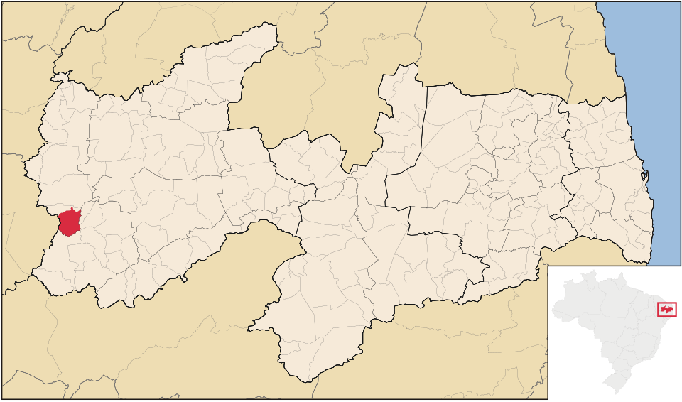 Mapa de localização de Bonito de Santa Fé em PB