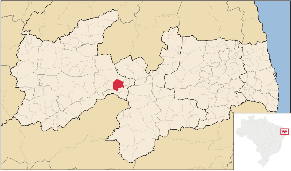 Mapa de localização de Cacimba de Areia em PB