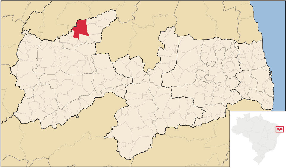 Mapa de localização de Catolé do Rocha em PB