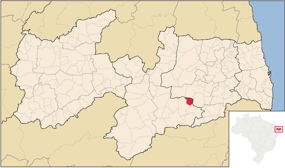 Mapa de localização de Caturité em PB
