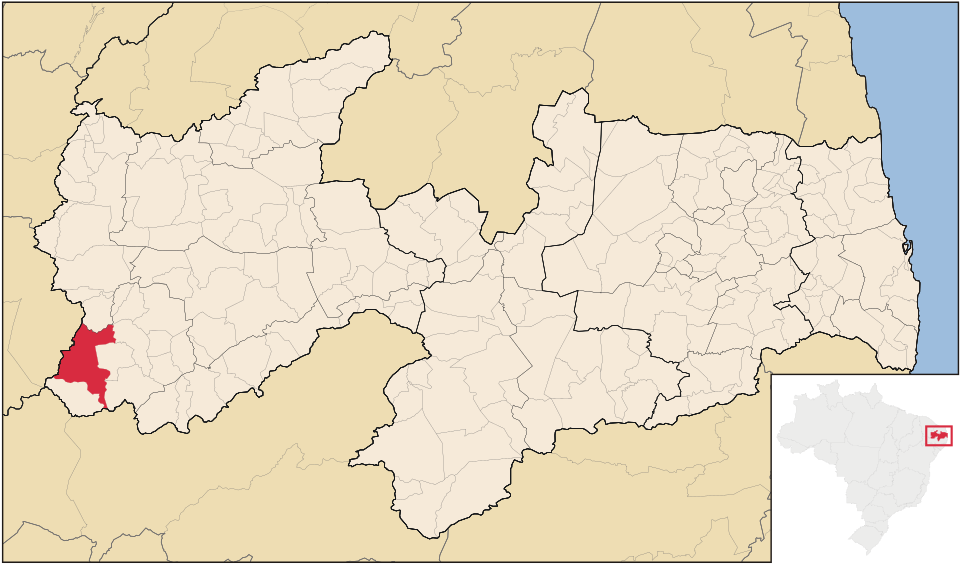 Mapa de localização de Conceição em PB