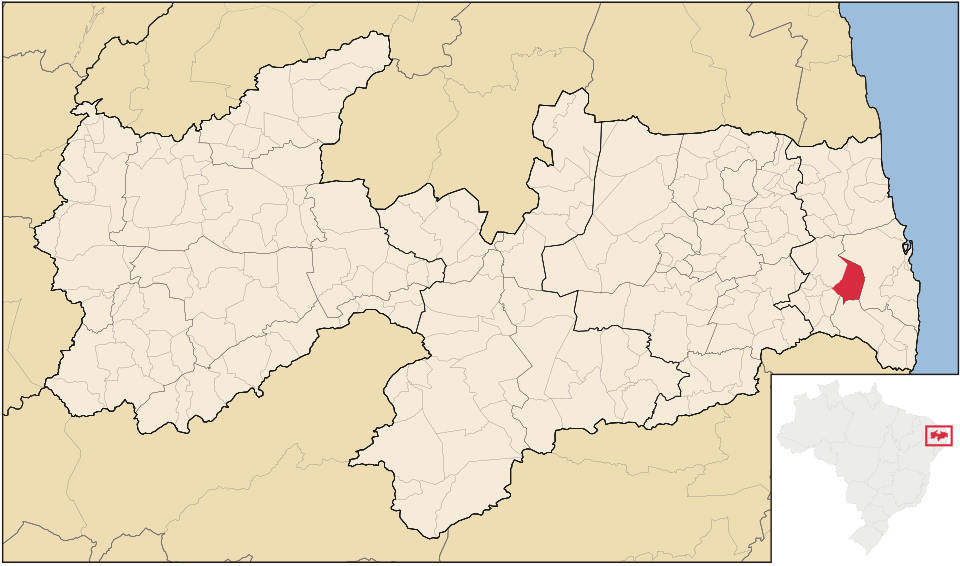 Mapa de localização de Cruz do Espírito Santo em PB
