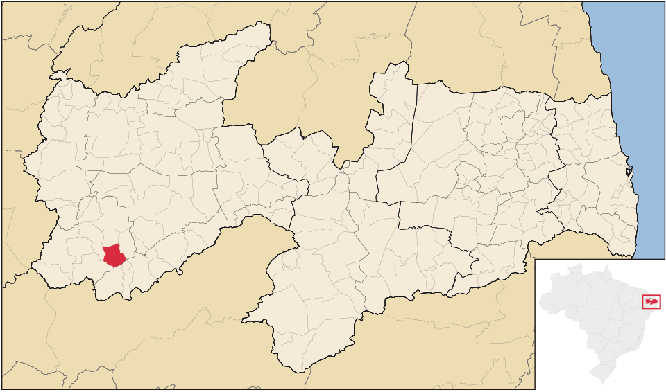 Mapa de localização de Curral Velho em PB