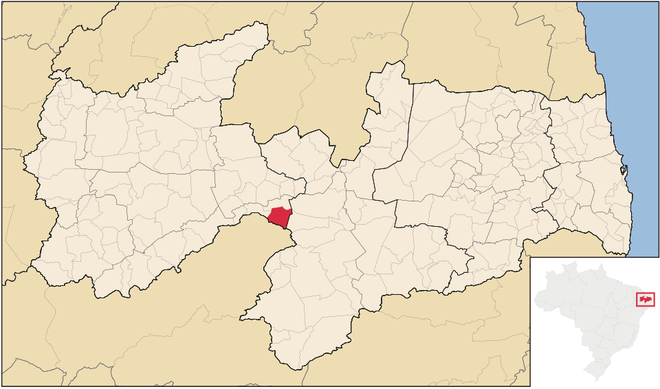 Mapa de localização de Desterro em PB