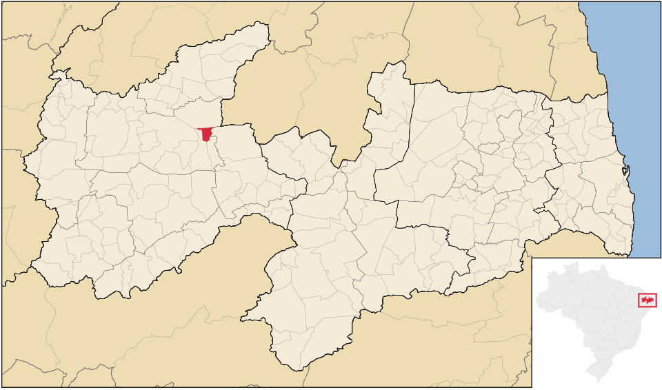 Mapa de localização de Vista Serrana em PB