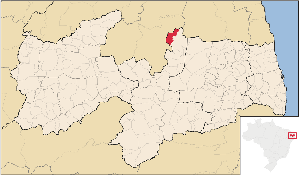Mapa de localização de Frei Martinho em PB