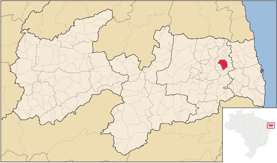 Mapa de localização de Guarabira em PB