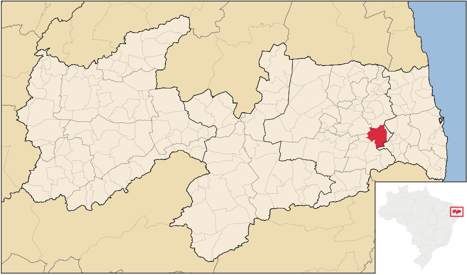 Mapa de localização de Gurinhém em PB