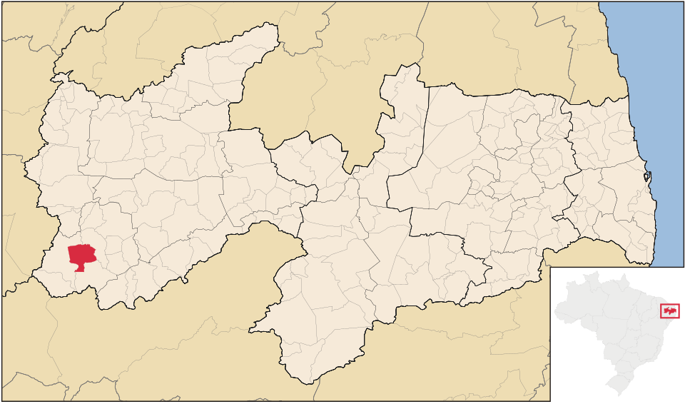 Mapa de localização de Ibiara em PB
