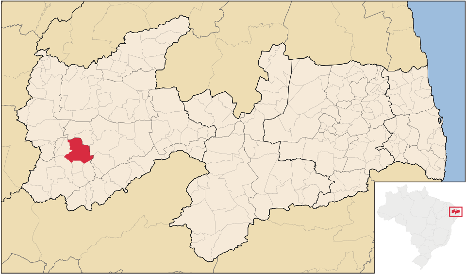 Mapa de localização de Itaporanga em PB