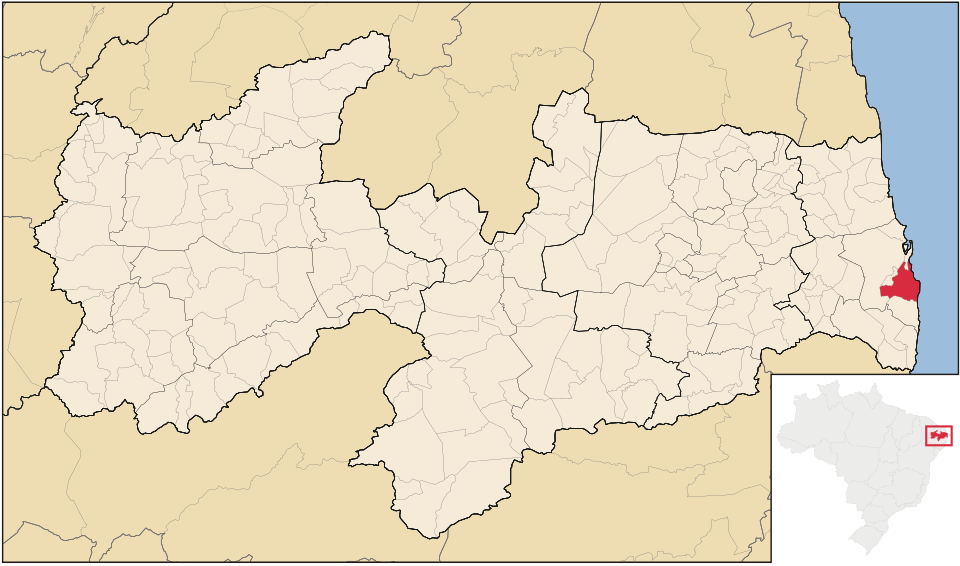 Mapa de localização de João Pessoa em PB