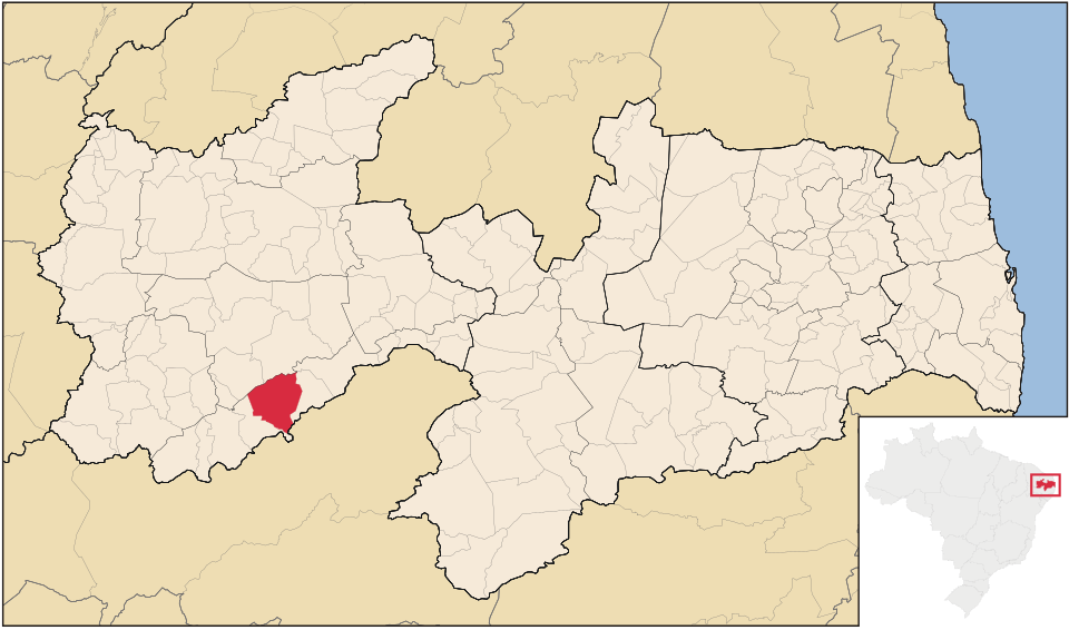 Mapa de localização de Juru em PB