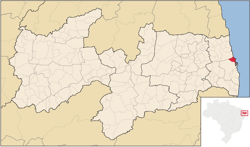 Mapa de localização de Lucena em PB