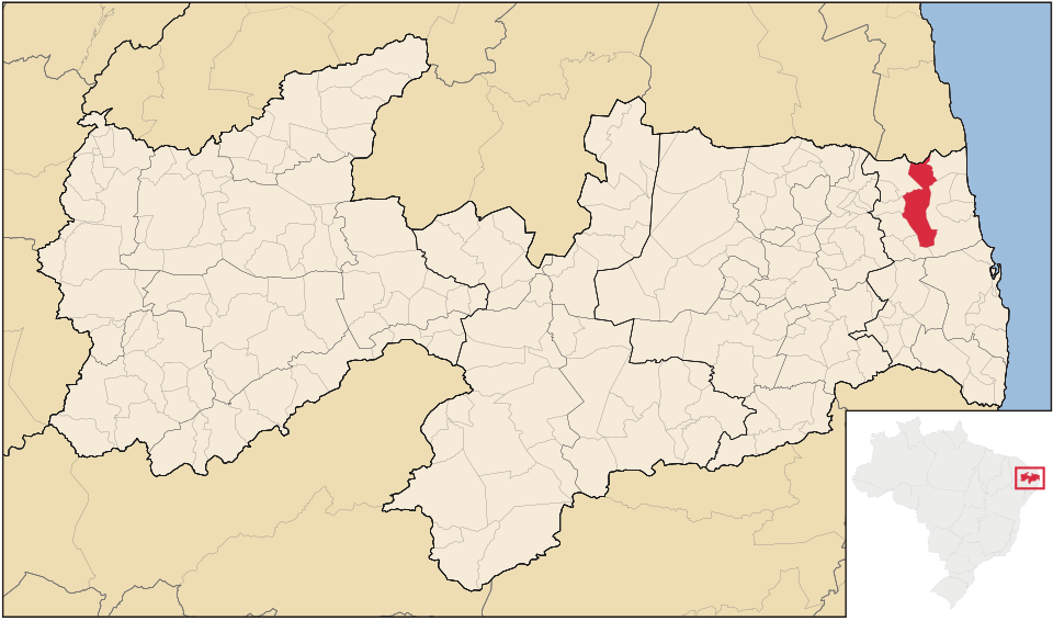 Mapa de localização de Mamanguape em PB