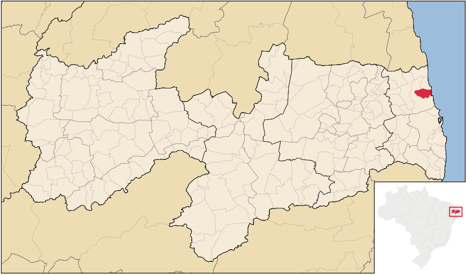 Mapa de localização de Marcação em PB