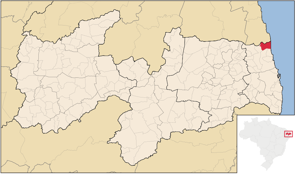 Mapa de localização de Mataraca em PB