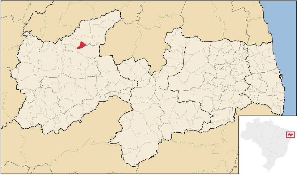 Mapa de localização de Mato Grosso em PB