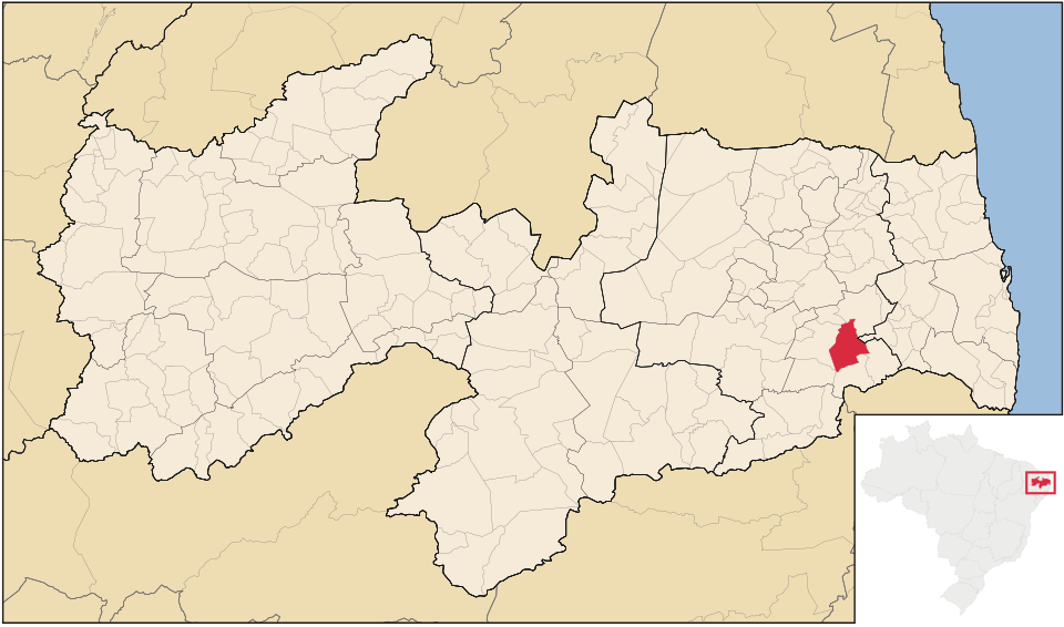 Mapa de localização de Mogeiro em PB