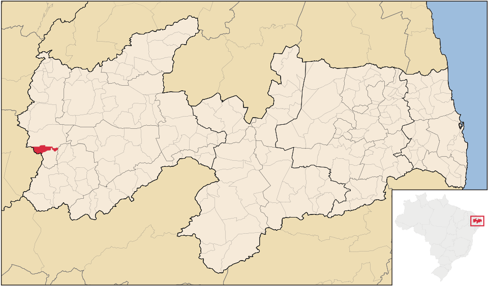 Mapa de localização de Monte Horebe em PB