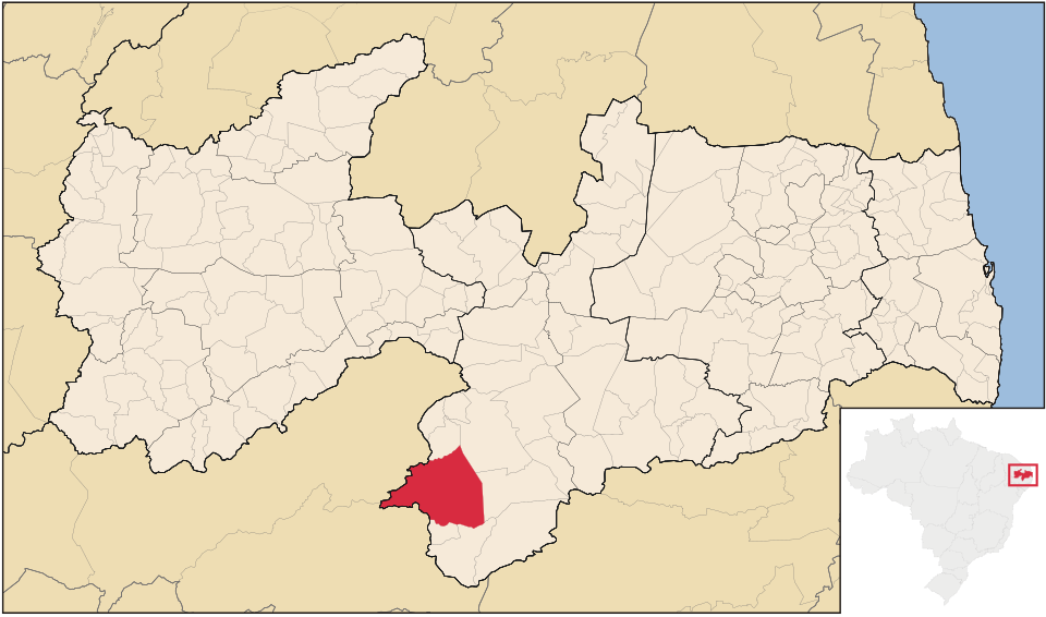 Mapa de localização de Monteiro em PB