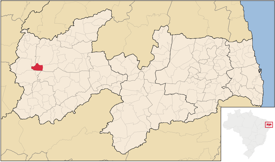 Mapa de localização de Nazarezinho em PB