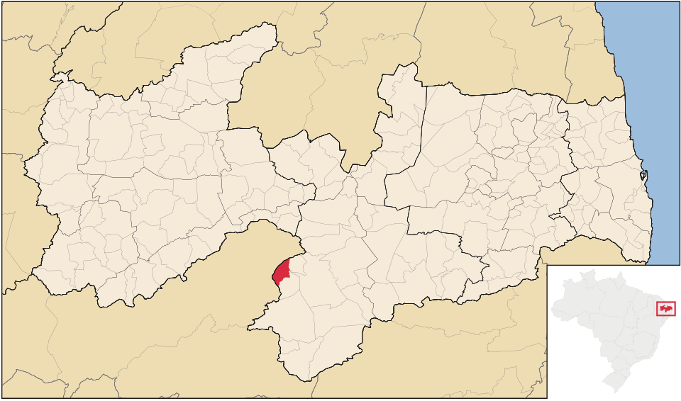 Mapa de localização de Ouro Velho em PB