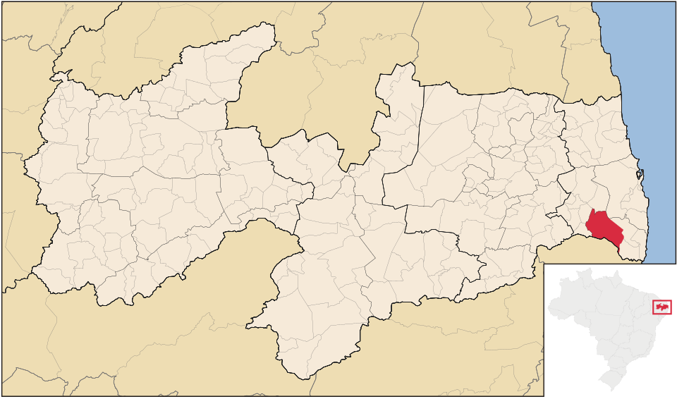 Mapa de localização de Pedras de Fogo em PB