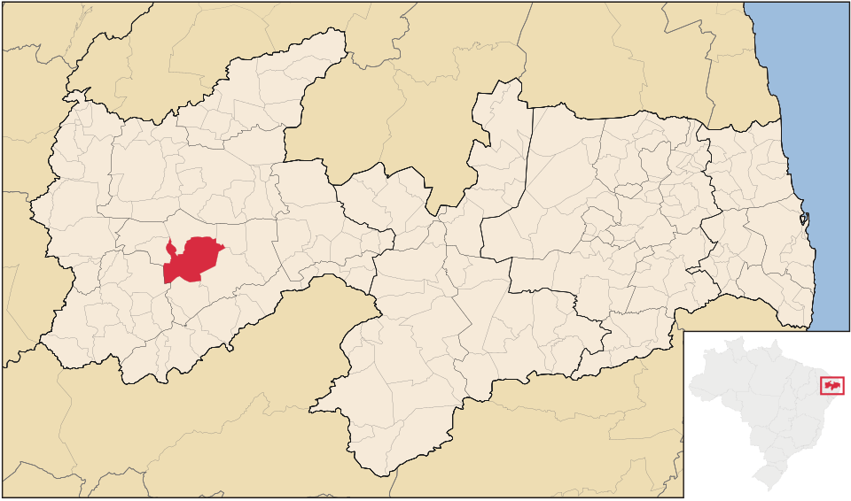 Mapa de localização de Piancó em PB