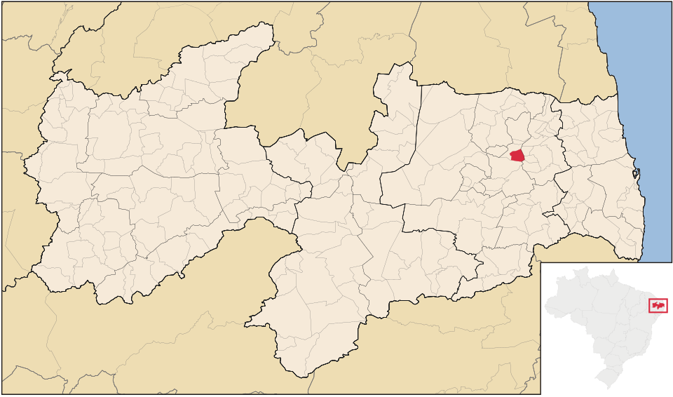 Mapa de localização de Pilões em PB