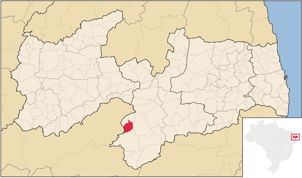 Mapa de localização de Prata em PB