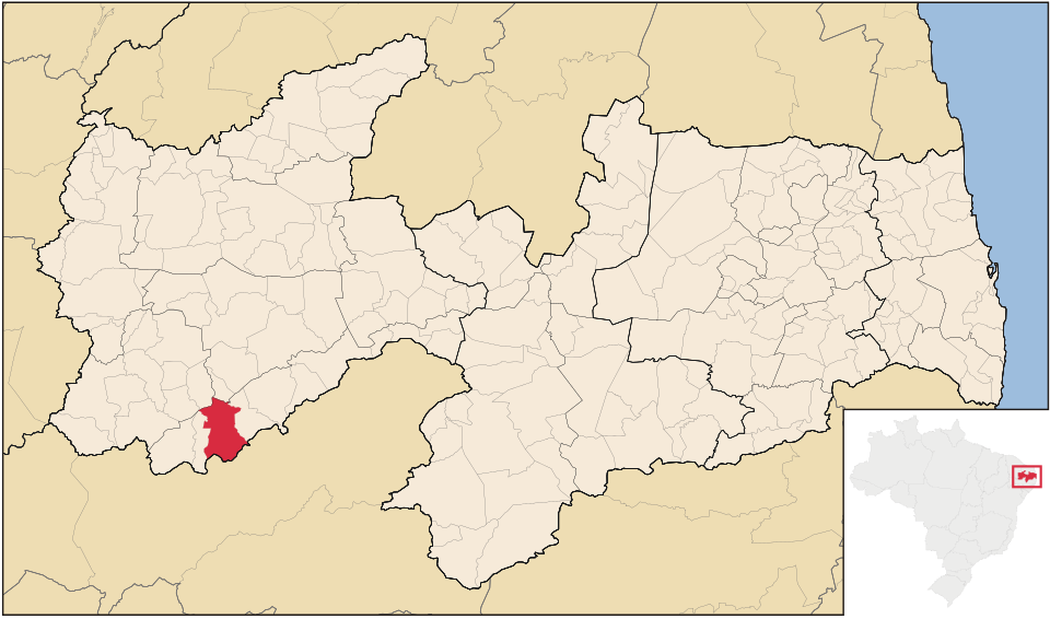 Mapa de localização de Princesa Isabel em PB