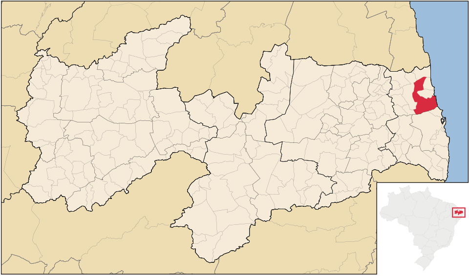 Mapa de localização de Rio Tinto em PB