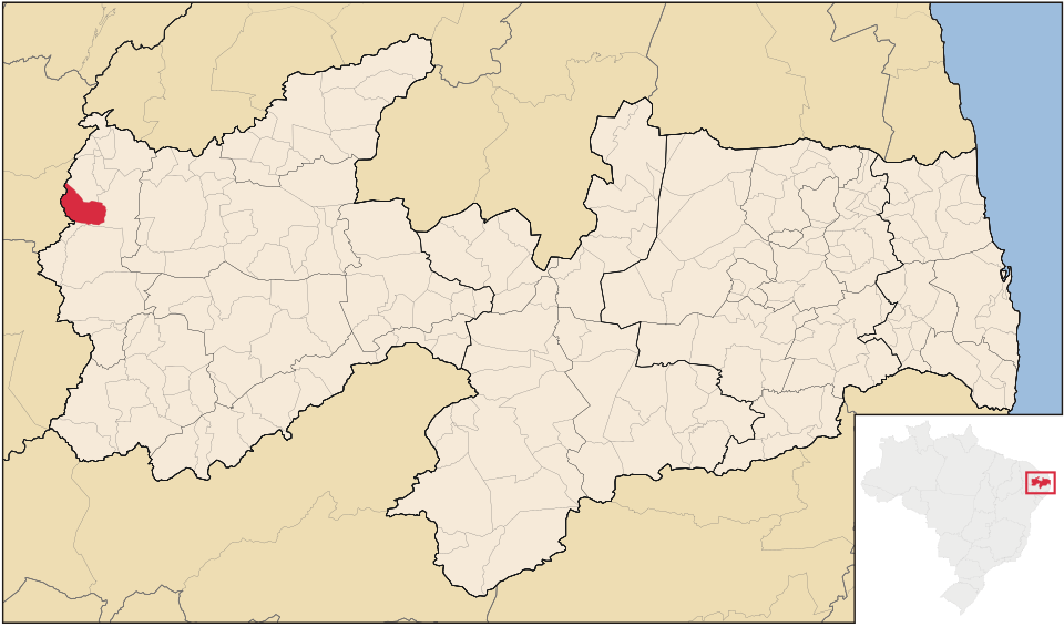 Mapa de localização de Santa Helena em PB