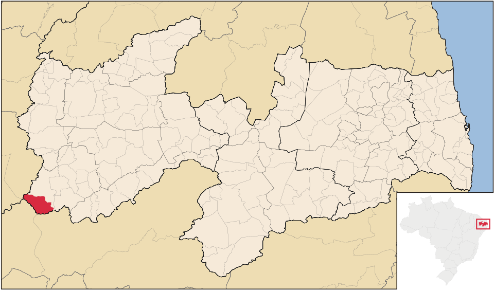 Mapa de localização de Santa Inês em PB