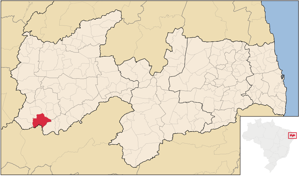 Mapa de localização de Santana de Mangueira em PB