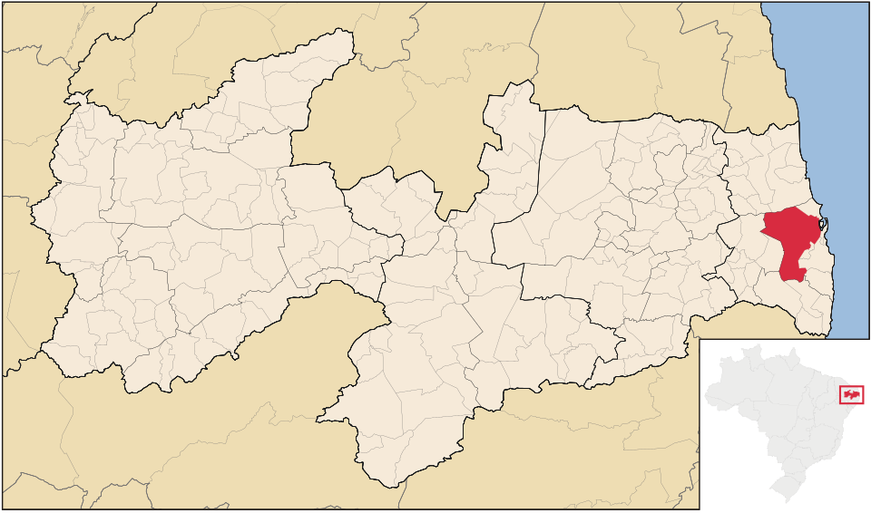 Mapa de localização de Santa Rita em PB