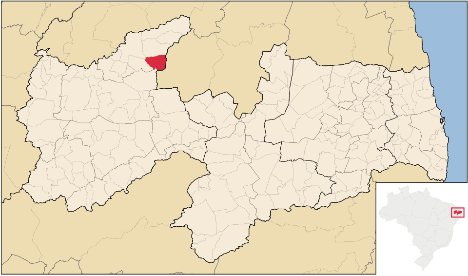 Mapa de localização de São Bento em PB