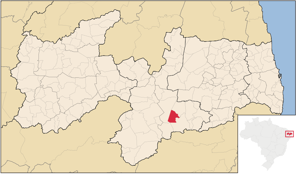 Mapa de localização de São Domingos do Cariri em PB