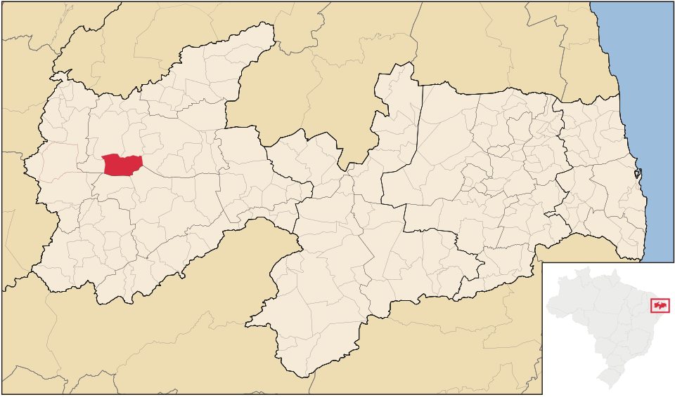 Mapa de localização de São José da Lagoa Tapada em PB