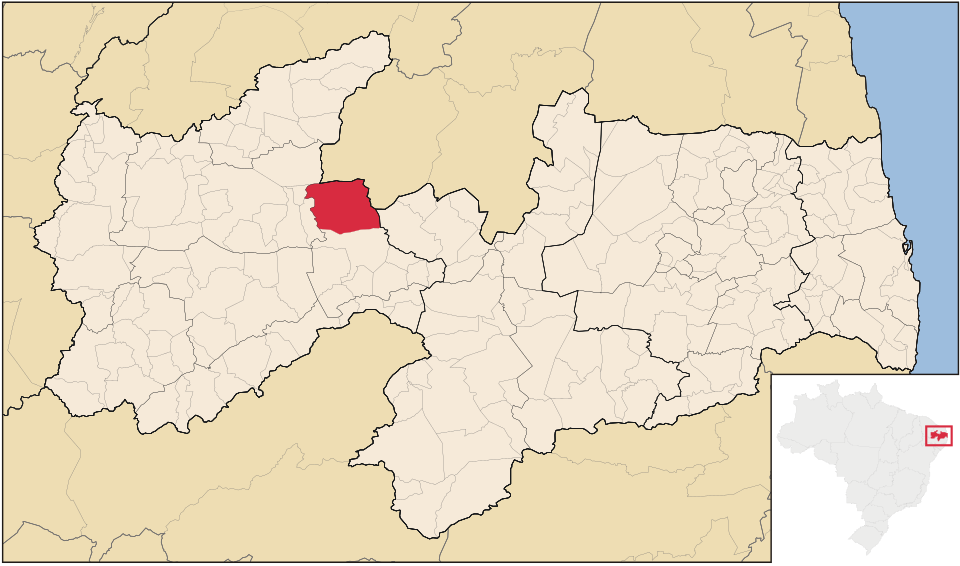 Mapa de localização de São José de Espinharas em PB