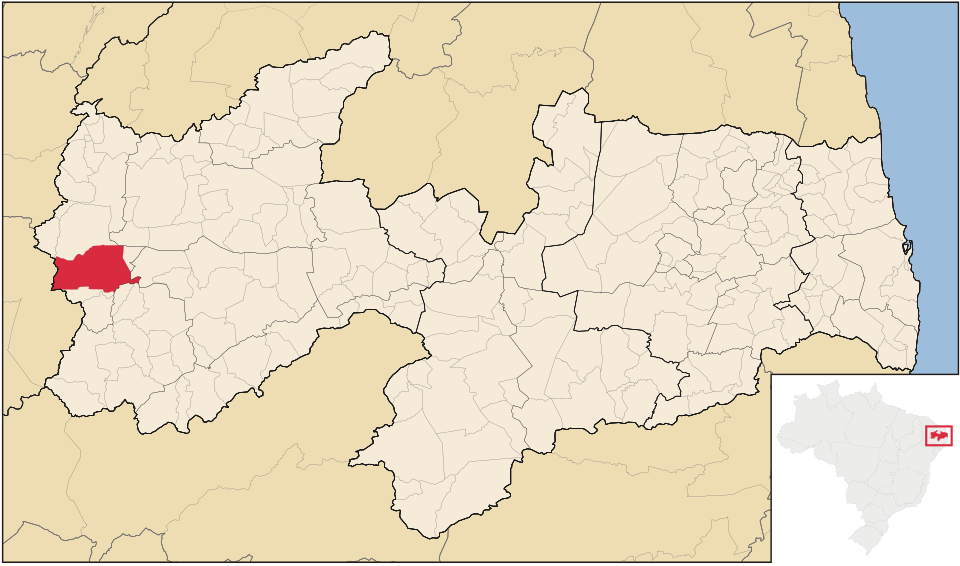 Mapa de localização de São José de Piranhas em PB
