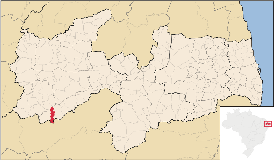 Mapa de localização de São José de Princesa em PB