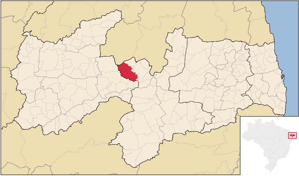 Mapa de localização de São Mamede em PB