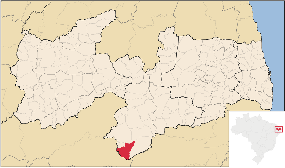 Mapa de localização de São Sebastião do Umbuzeiro em PB