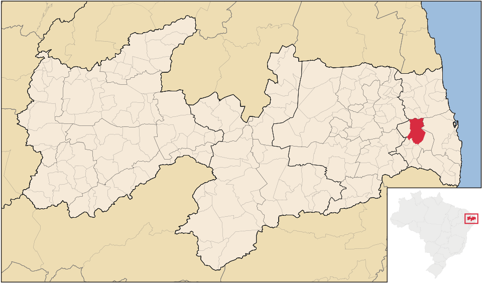 Mapa de localização de Sapé em PB