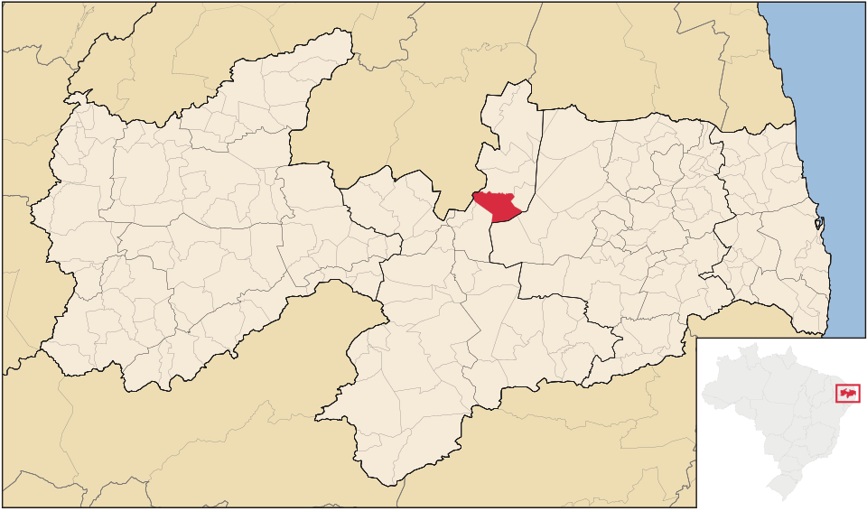 Mapa de localização de São Vicente do Seridó em PB