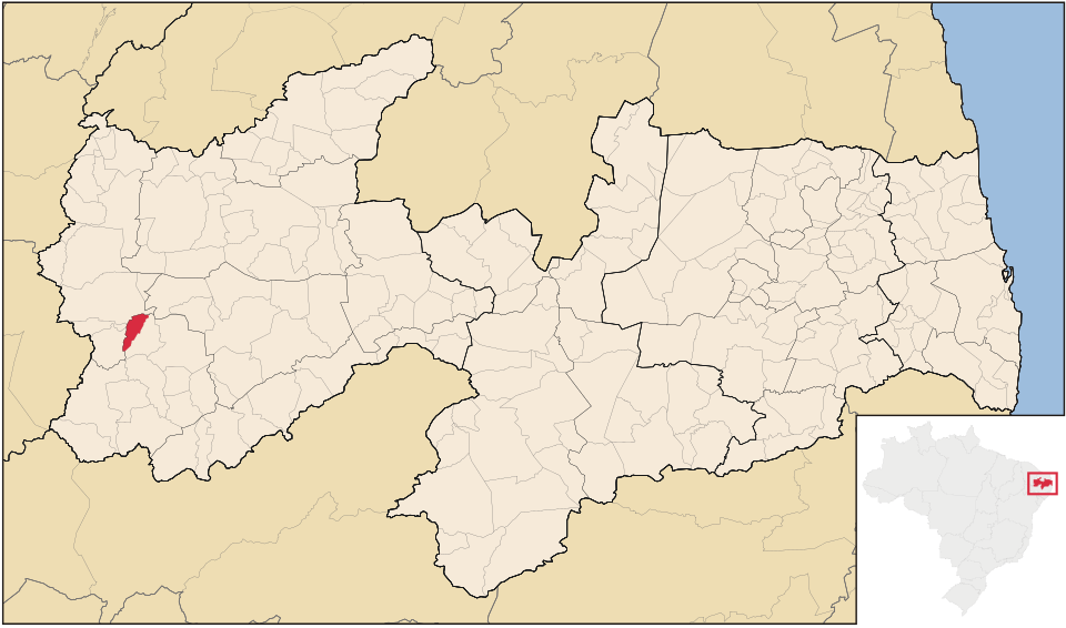 Mapa de localização de Serra Grande em PB